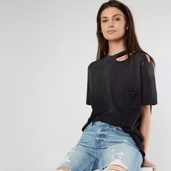 Free People We The Free Lucky Tee Black - Picture 1 of 9
